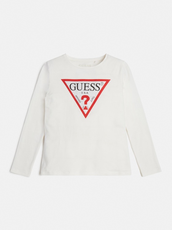тениска Guess Triangle Logo бяла
