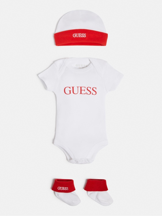 памучен комплект Guess бял