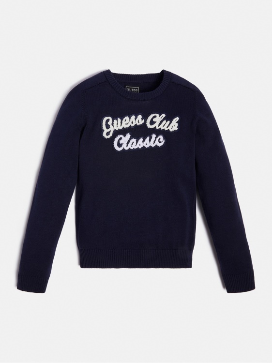 костюм с предно лого син Guess нова тенденция