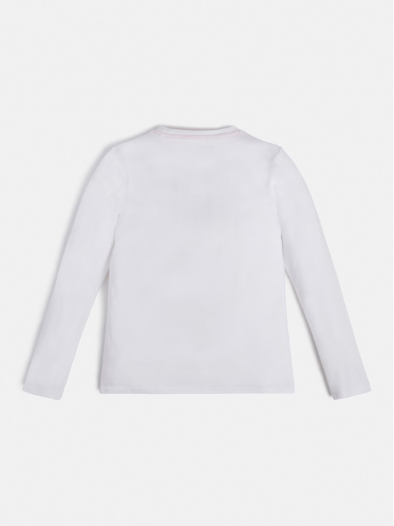бяла тениска с предно лого Guess
