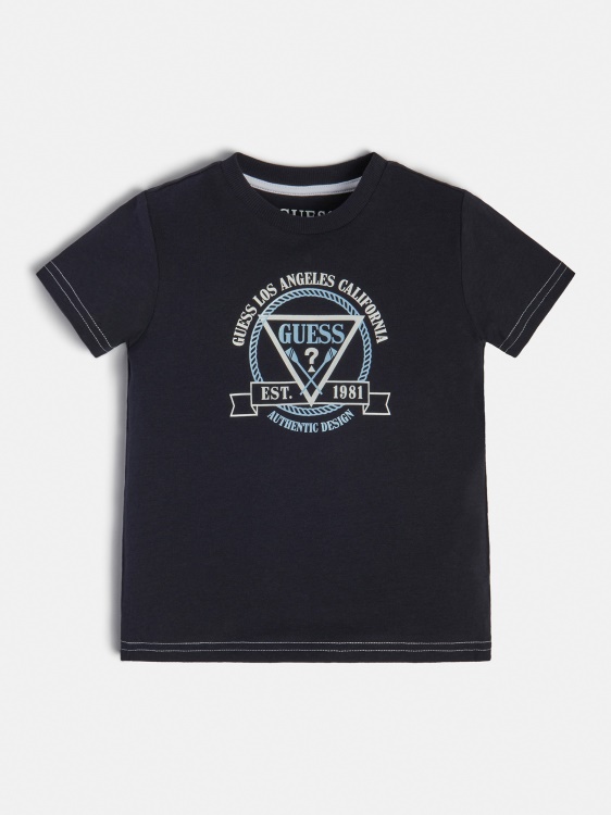 тениска Guess Front Logo синя нова тенденция
