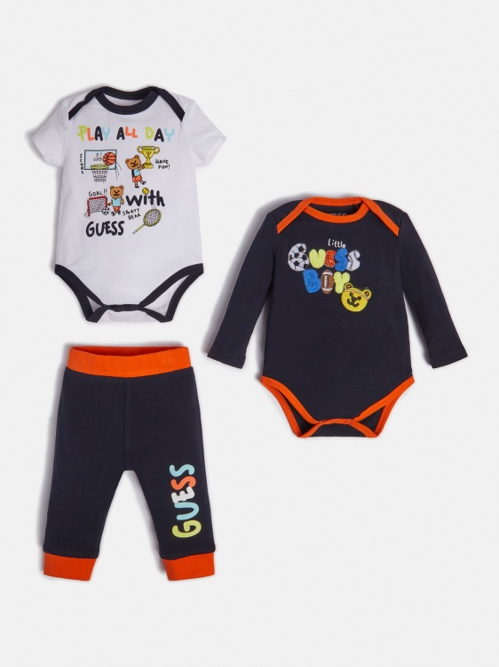 панталон и 2 боди комплект бял Multi Guess