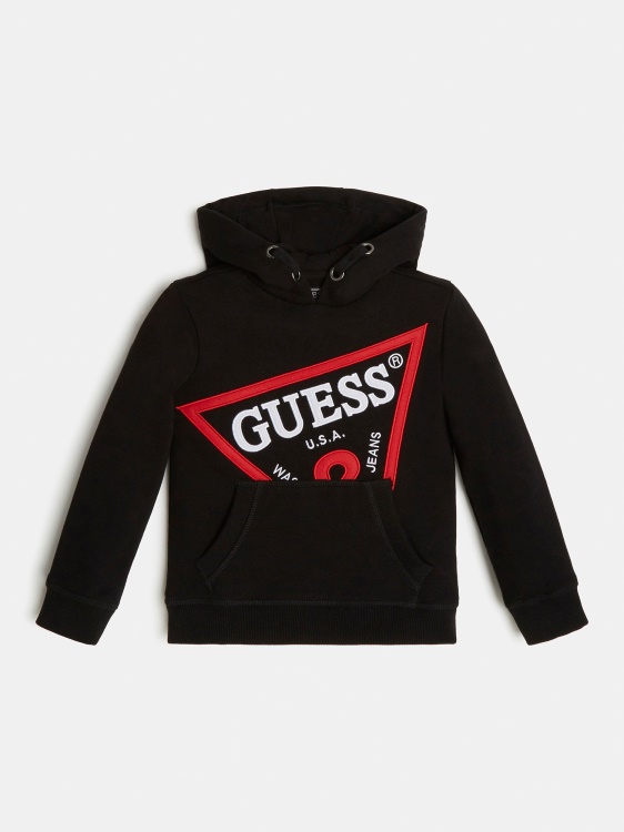 Guess черен суичър с предно лого