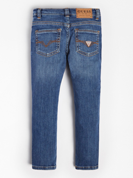 модни сини кльощави дънкови панталони Guess
