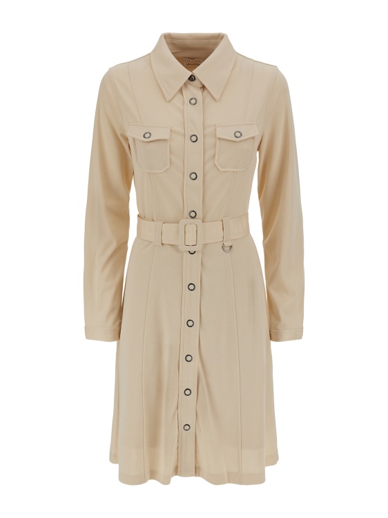 бежова рокля тип блуза Guess