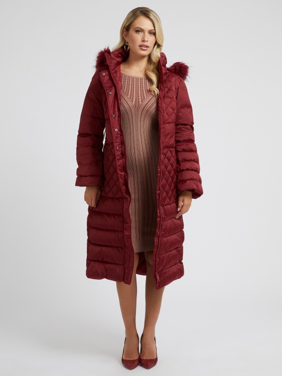 Guess Real Long Puffer червено
