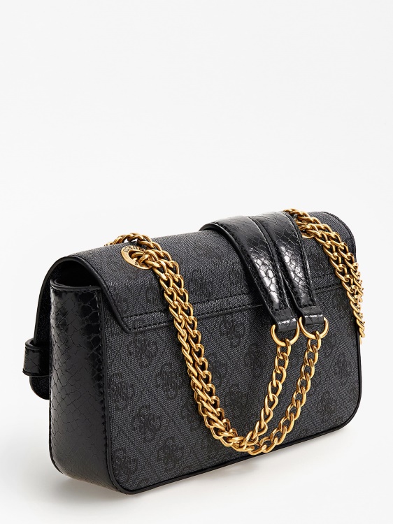 сива мини чанта през рамо с лого Zadie 4g Guess