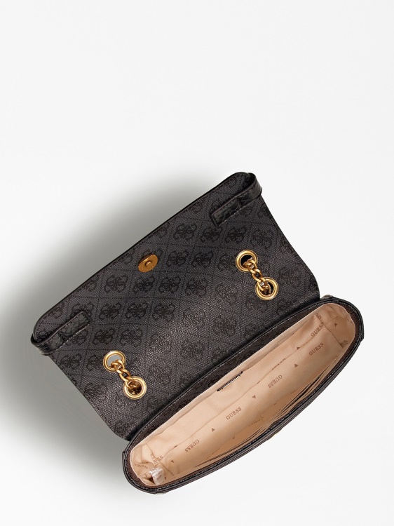 сива мини чанта през рамо с лого Zadie 4g Guess
