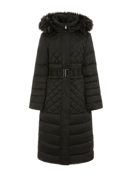 черен Guess реален дълъг пух