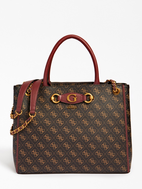 черен Izzy 4g лого макси чанта Guess