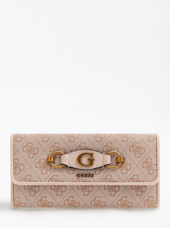 Guess Izzy 4g лого макси портфейл крем