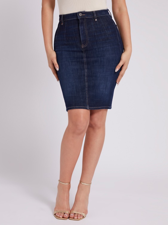 синя дълга дънкова пола Guess