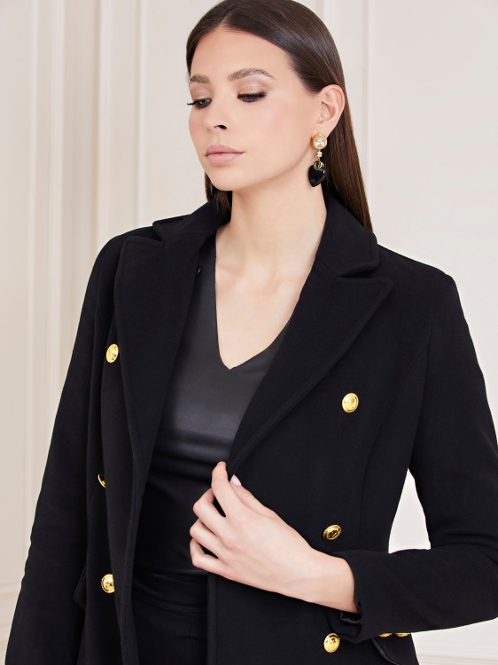 Guess черно палто от смес от вълна Marciano