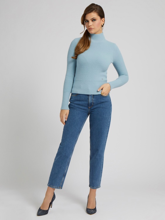 пуловер с деколте Guess Blue