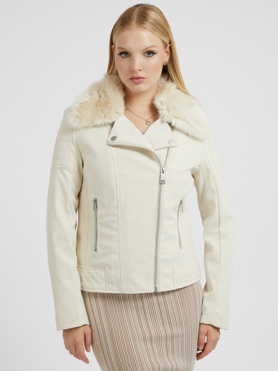 бежово яке Guess от изкуствена кожа