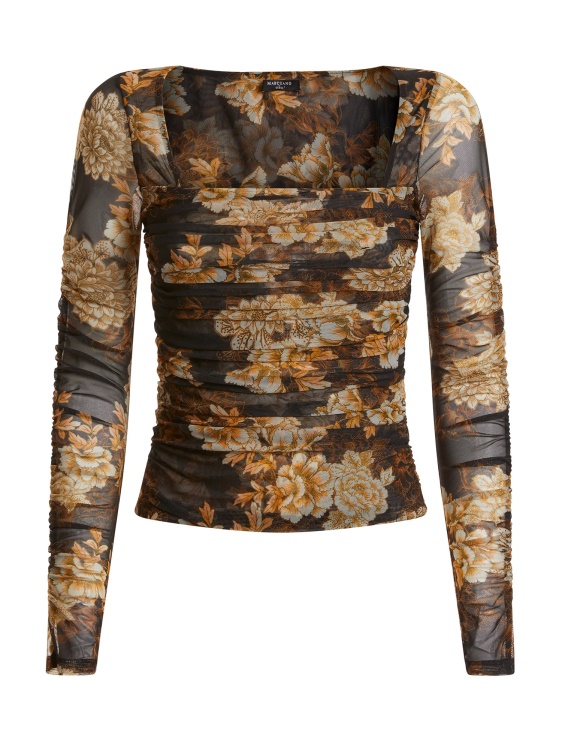 Guess черна горна част с флорални щампи от много марциано