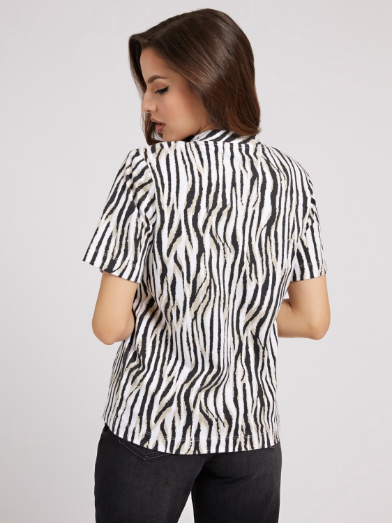 Guess тениска с принт на зебра Animalier