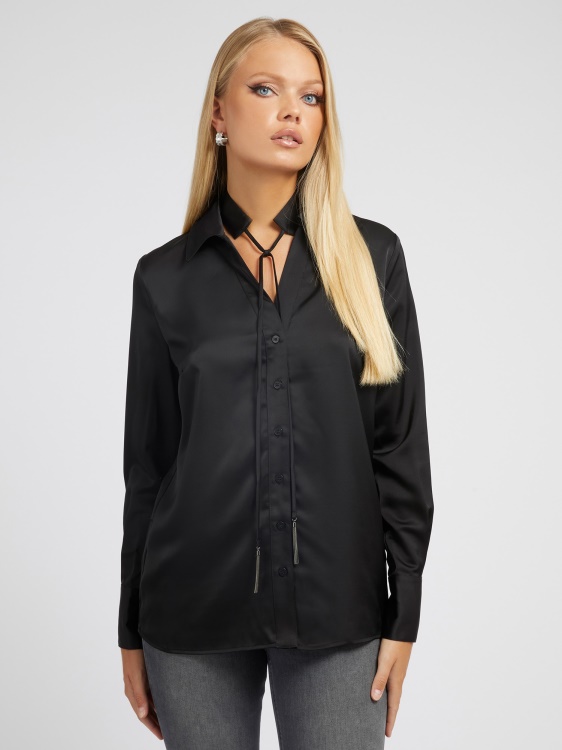 черна риза Guess с чорапогащник