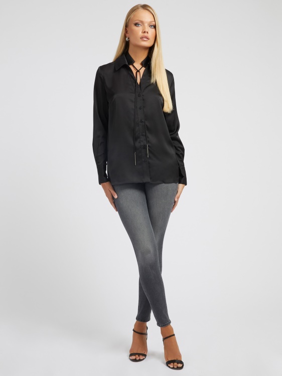черна риза Guess с чорапогащник