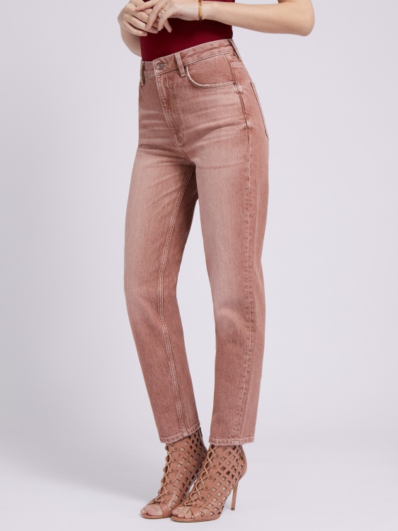 Mom Fit деним панталон розов Guess