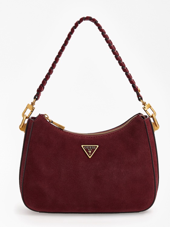 червена велурена мини чанта през рамо катома Guess