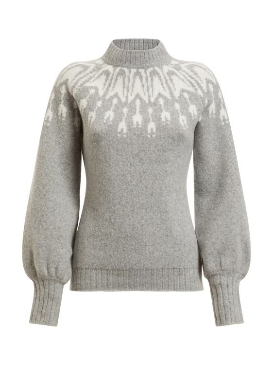 жакардов пуловер Fair Isle Guess сив