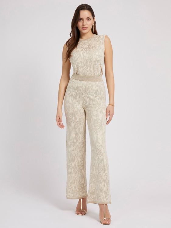 Guess пуловер с кремав ефект животински ефект