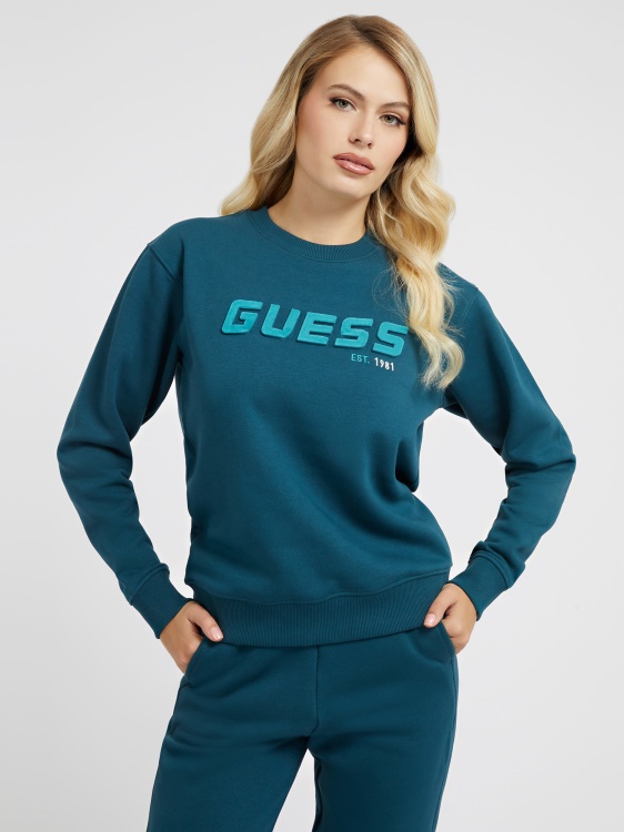 суичър с предно лого Guess Blue нова тенденция