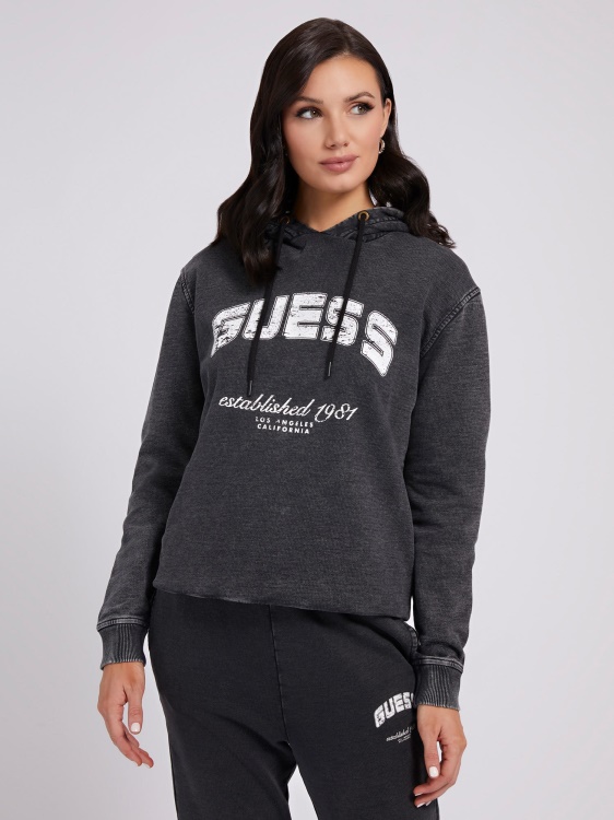 тъмносив суичър с предно лого Guess