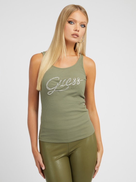 Guess потник с лого на кристали