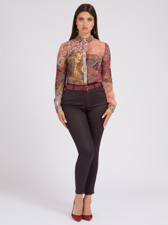 Guess All Over Print риза червена