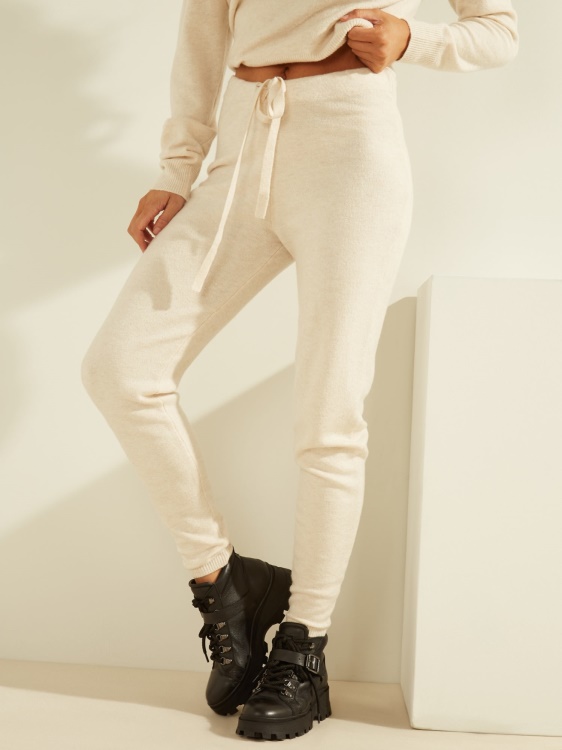кремави плетени панталони Guess