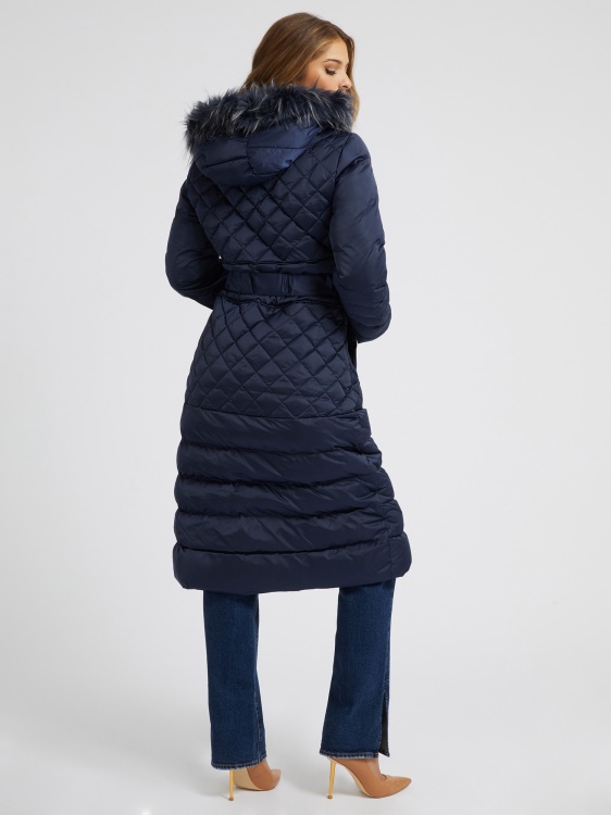 син истински пух дълъг пуф Guess