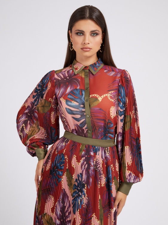 Guess цяла щампа риза флорална фантазия