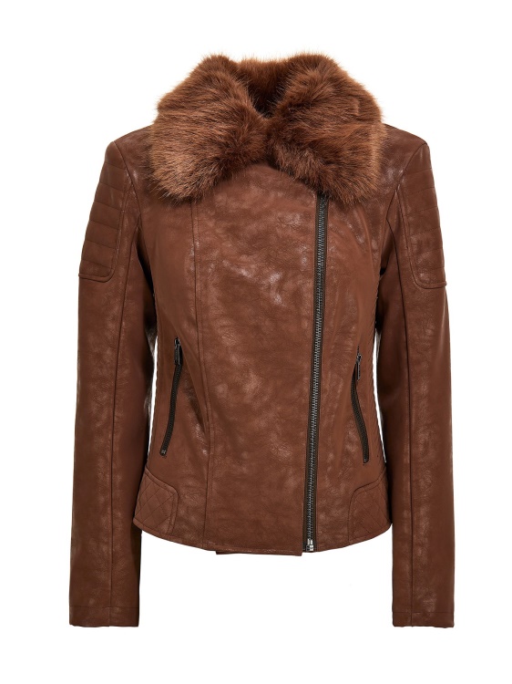 яке от изкуствена кожа Guess кафяво