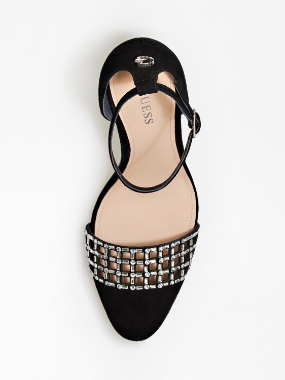 велурени Renate съдебни обувки Guess Black