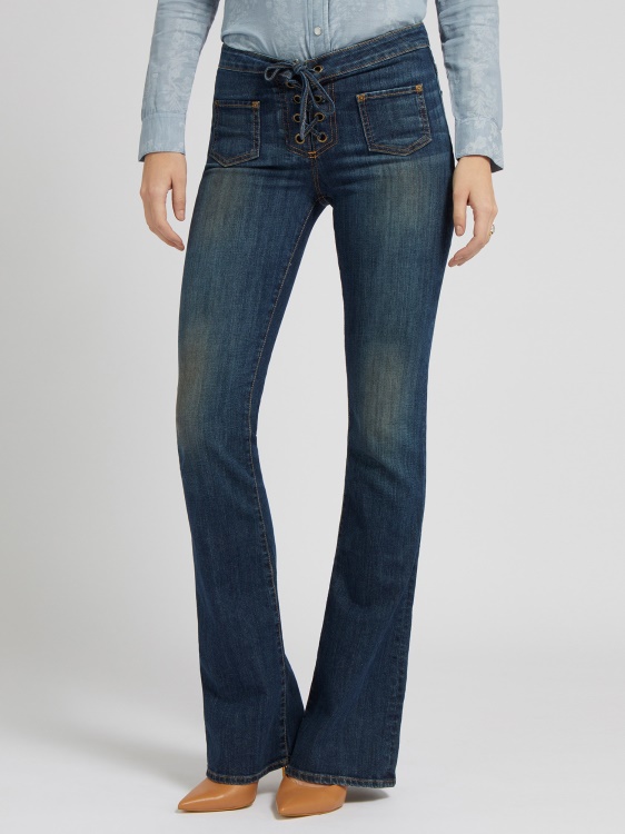 син дънков панталон с кльош Guess