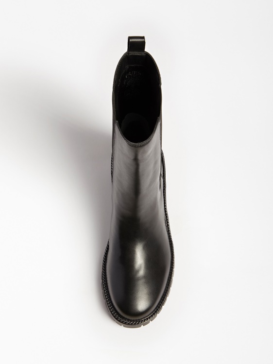 Guess черни ниски ботуши Ibbie от истинска кожа