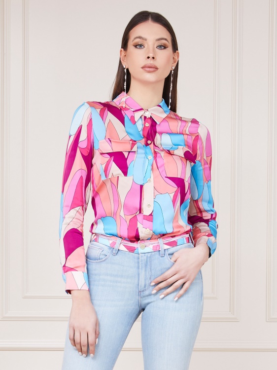 Guess розова риза с щампа Marciano