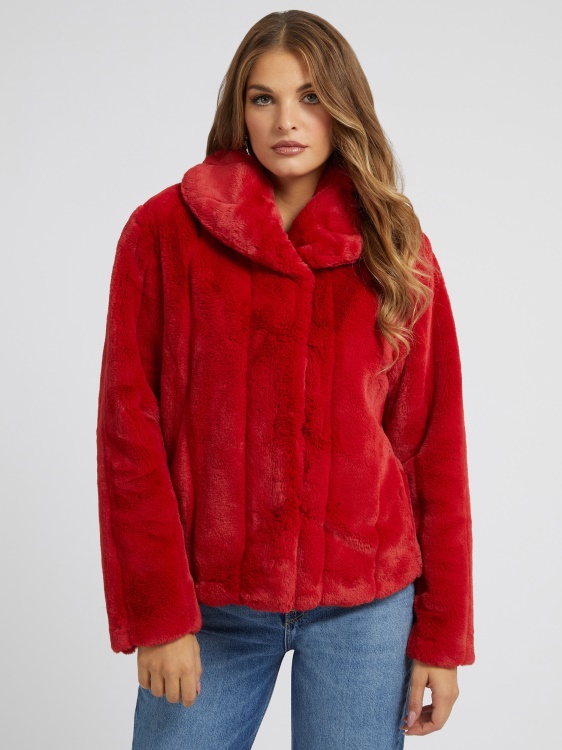 червено яке от изкуствена кожа Guess