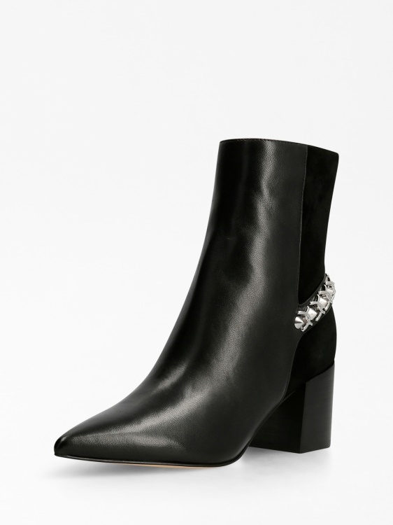 Guess черни ниски ботуши от истинска кожа Hibah