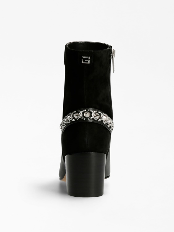 Guess черни ниски ботуши от истинска кожа Hibah