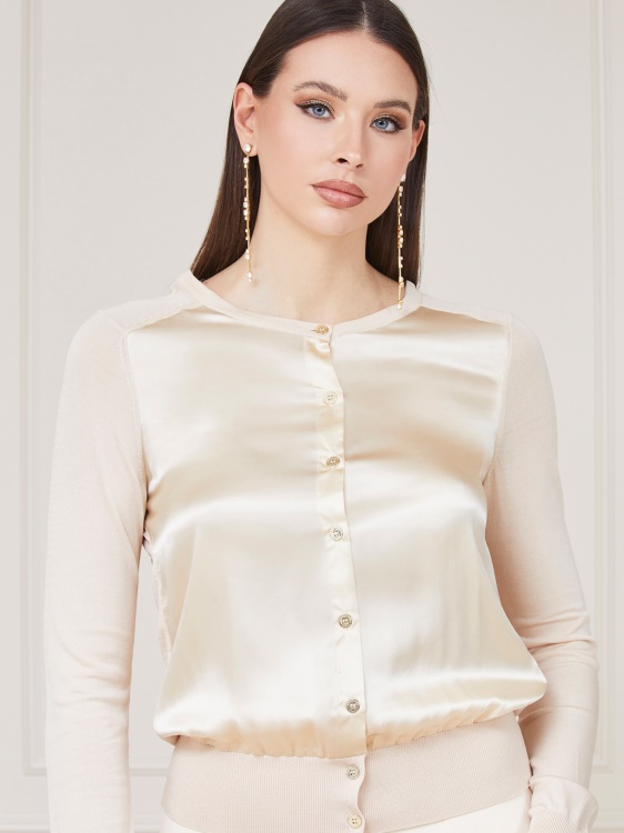 пуловер от смес от вискоза Marciano Guess бежов