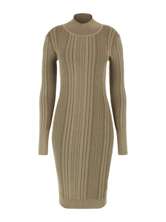 пуловер рокля с яка с костенурка Guess зелено