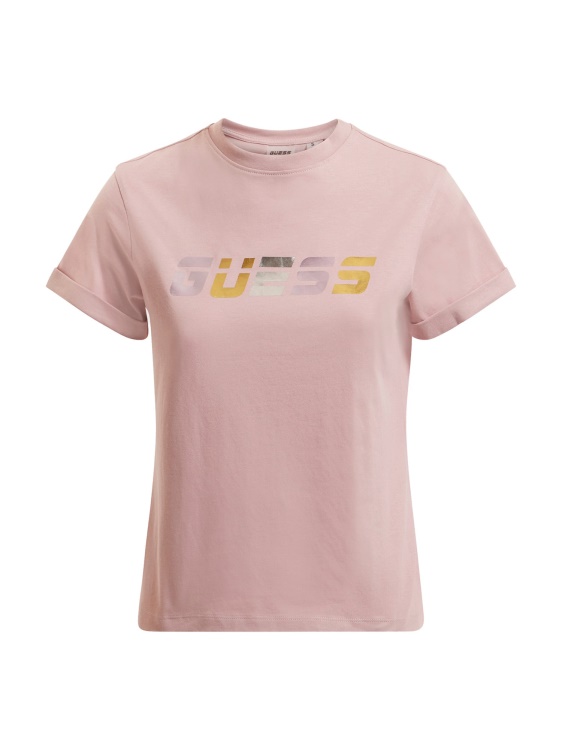 лилаво предно лого тениска Guess