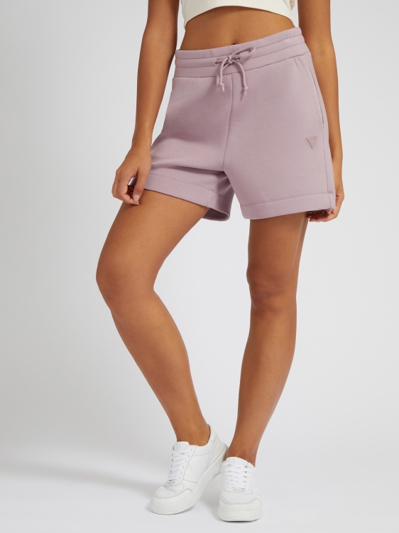 лилави къси панталони със странично лого Guess