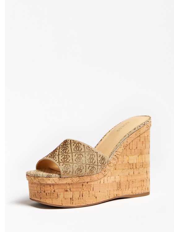 Catiae 4g лого Wedge Mule Guess бежово