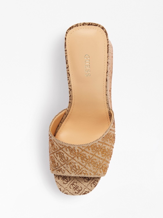 Catiae 4g лого Wedge Mule Guess бежово
