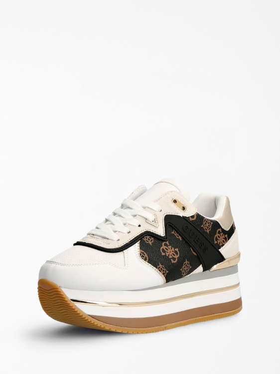 Guess кафяви маратонки с лого на Multi Harinna