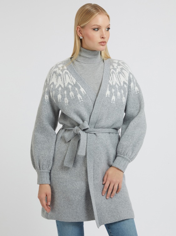 сива жакардова жилетка Guess Fair Isle